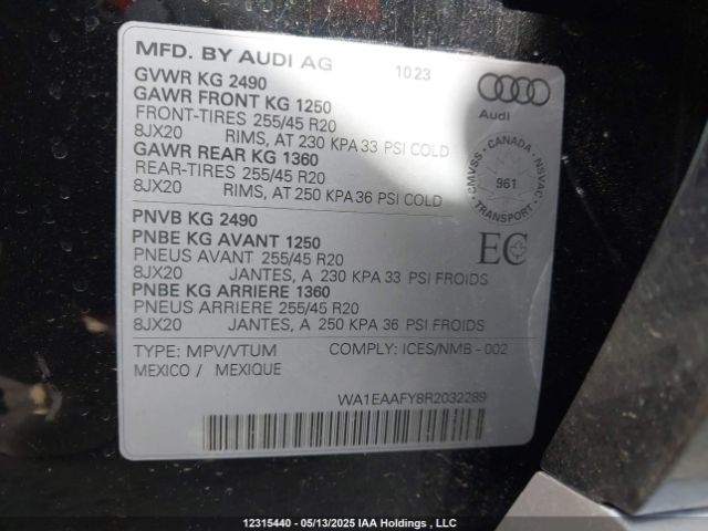WA1EAAFY8R2032289 2024 AUDI