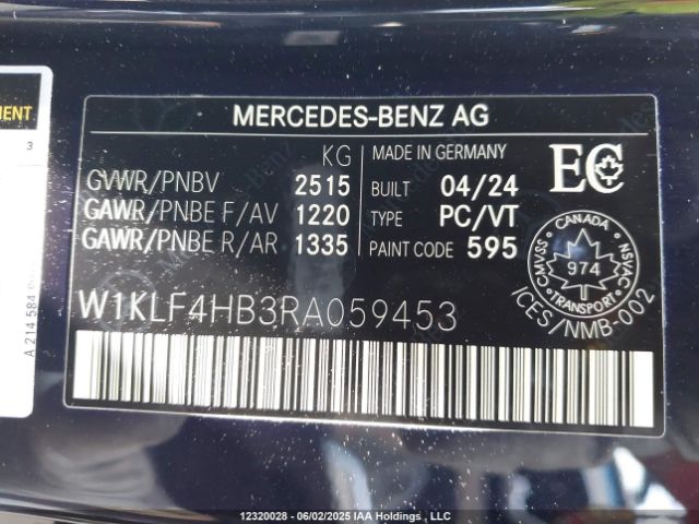 W1KLF4HB3RA059453 2024 MERCEDES-BENZ