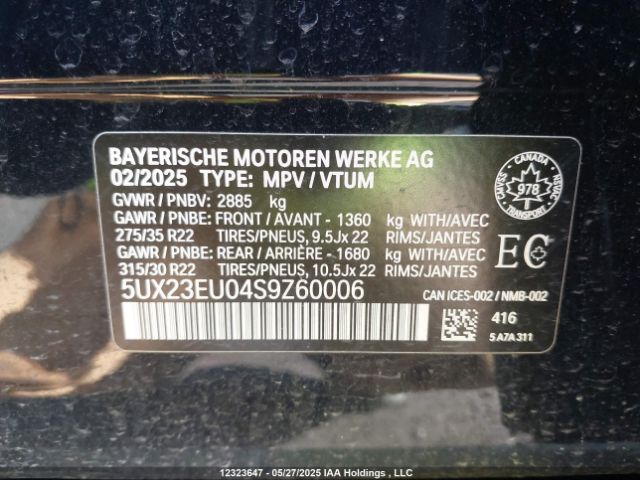 2025 BMW X5 XDRIVE40I | VIN: 5UX23EU04S9Z60006