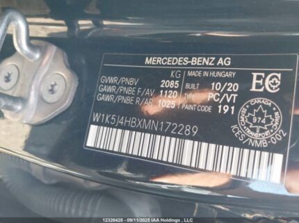 W1K5J4HBXMN172289 2021 MERCEDES-BENZ