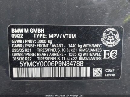5YMCY0C06P9N84788 2023 BMW