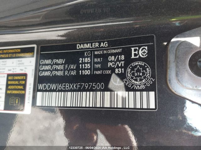 WDDWJ6EBXKF797500 2019 MERCEDES-BENZ