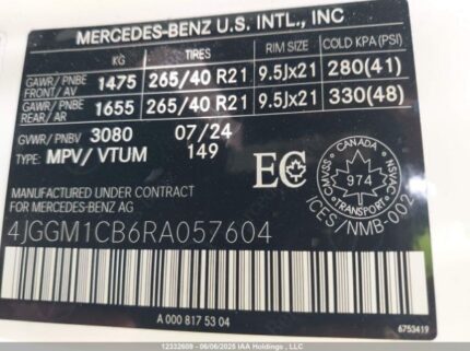 4JGGM1CB6RA057604 2024 MERCEDES-BENZ