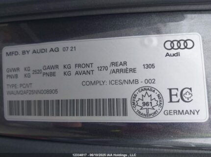 WAUM2AF25NN008905 2022 AUDI