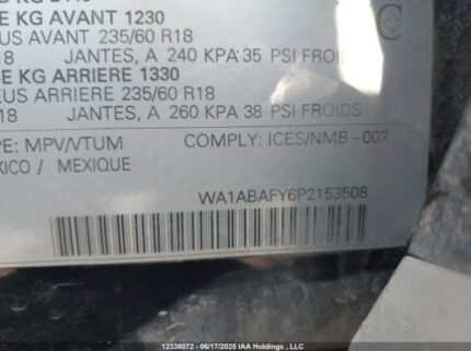 WA1ABAFY6P2153508 2023 AUDI