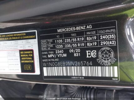 W1N0G8EB9MV265764 2021 MERCEDES-BENZ