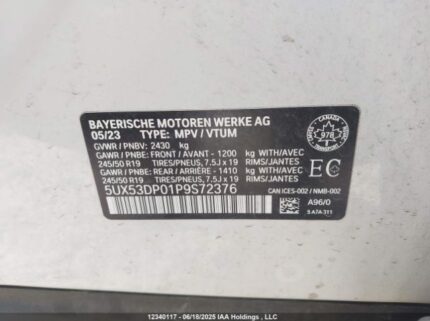 5UX53DP01P9S72376 2023 BMW