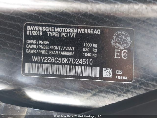 WBY2Z6C56K7D24610 2019 BMW