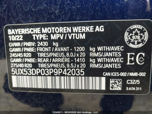 5UX53DP03P9P42035 2023 BMW