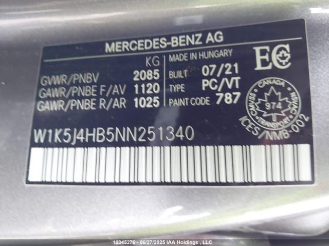 W1K5J4HB5NN251340 2022 MERCEDES-BENZ
