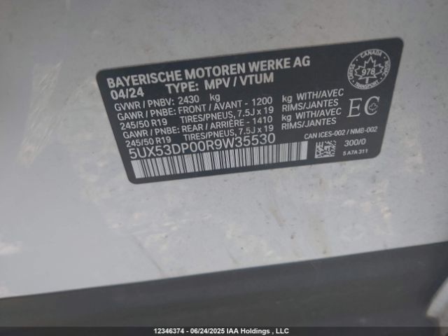 5UX53DP00R9W35530 2024 BMW