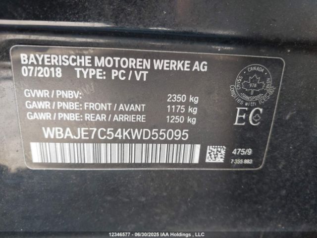 WBAJE7C54KWD55095 2019 BMW