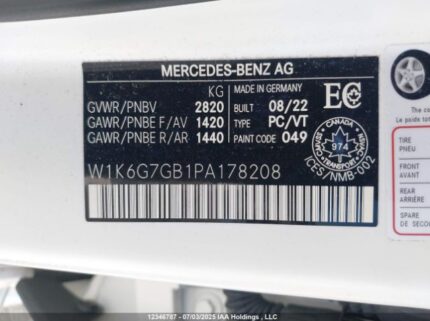 W1K6G7GB1PA178208 2023 MERCEDES-BENZ