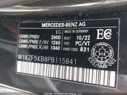 W1KZF5KB8PB115841 2023 MERCEDES-BENZ