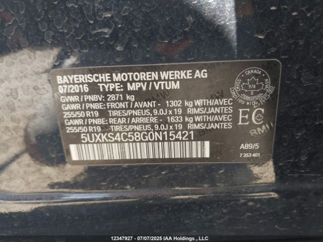 5UXKS4C58G0N15421 2016 BMW
