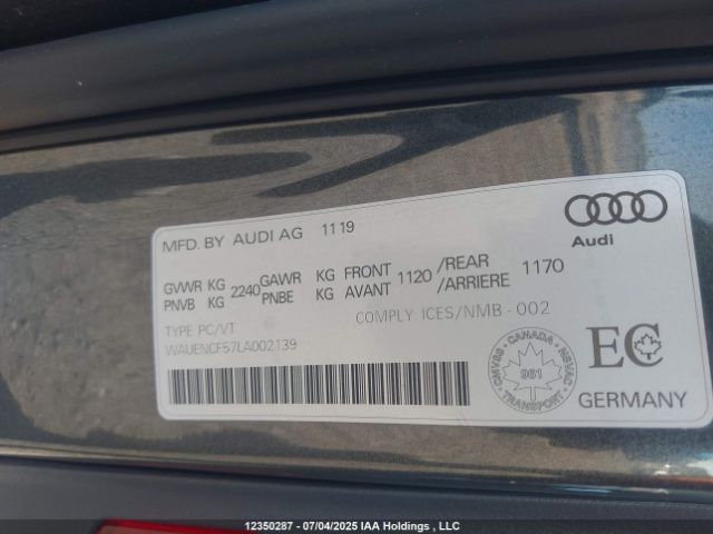 WAUENCF57LA002139 2020 AUDI