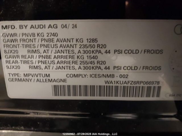 WA1KUAFZ6RP066978 2024 AUDI