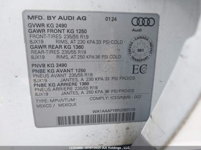 WA1AAAFY8R2063119 2024 AUDI