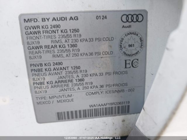 WA1AAAFY8R2063119 2024 AUDI
