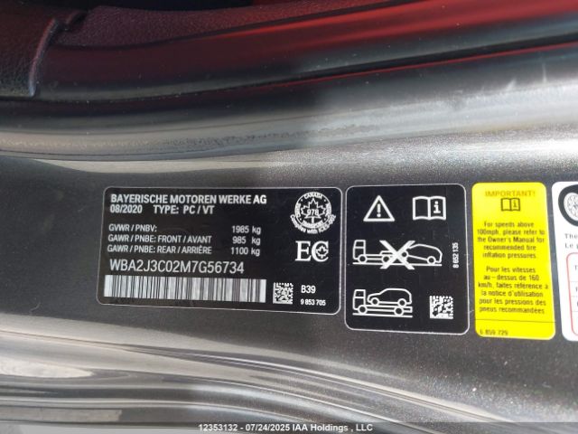 WBA2J3C02M7G56734 2021 BMW