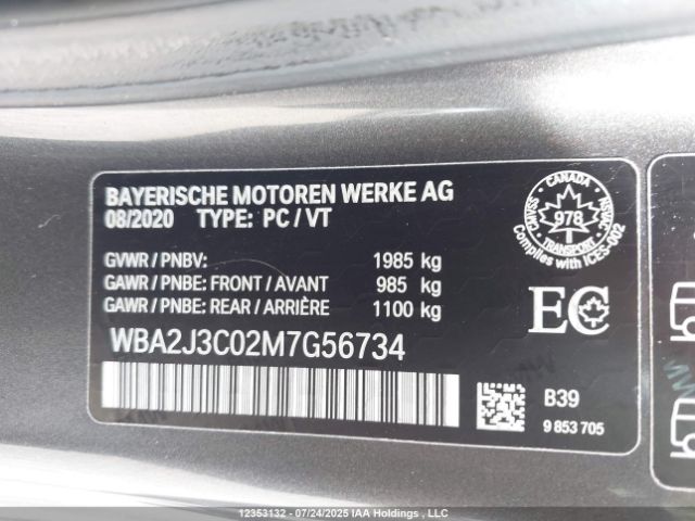 WBA2J3C02M7G56734 2021 BMW