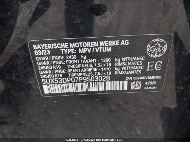 5UX53DP07P9S03028 2023 BMW