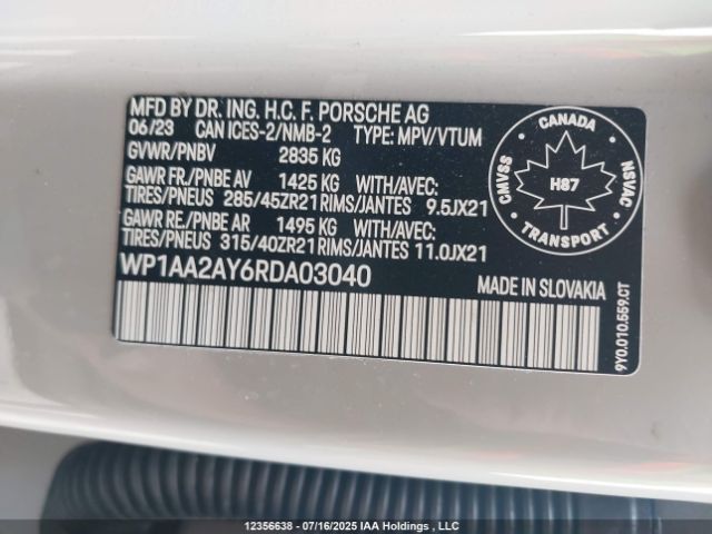 WP1AA2AY6RDA03040 2024 PORSCHE