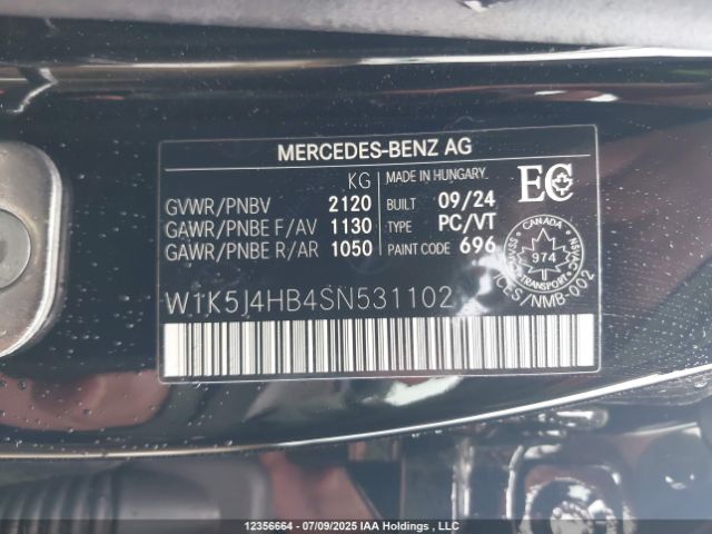 W1K5J4HB4SN531102 2025 MERCEDES-BENZ