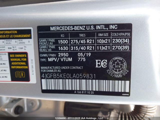 4JGFB5KE0LA059831 2020 MERCEDES-BENZ