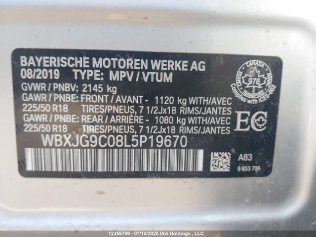 WBXJG9C08L5P19670 2020 BMW