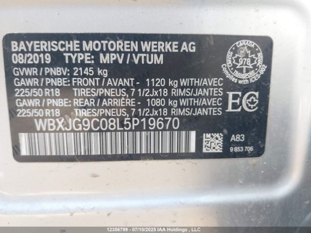 WBXJG9C08L5P19670 2020 BMW