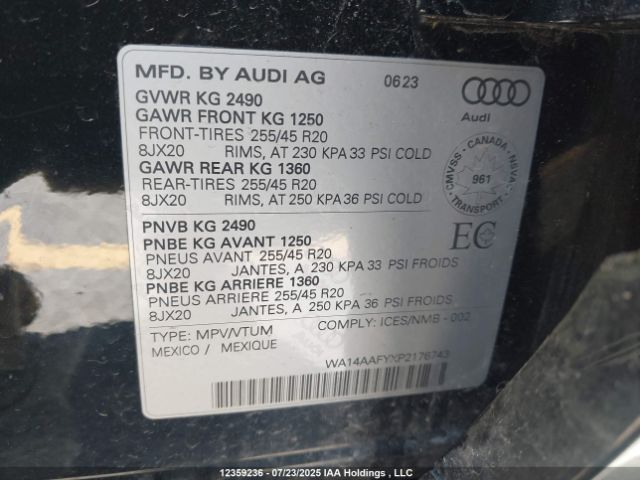 WA14AAFYXP2176743 2023 AUDI