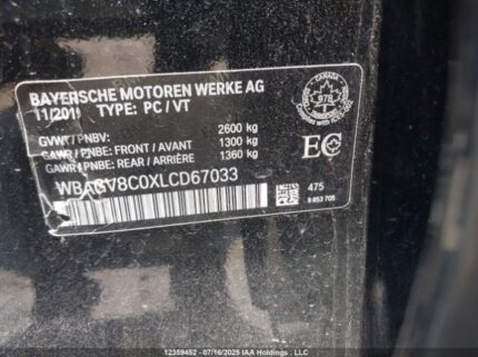 WBAGV8C0XLCD67033 2020 BMW