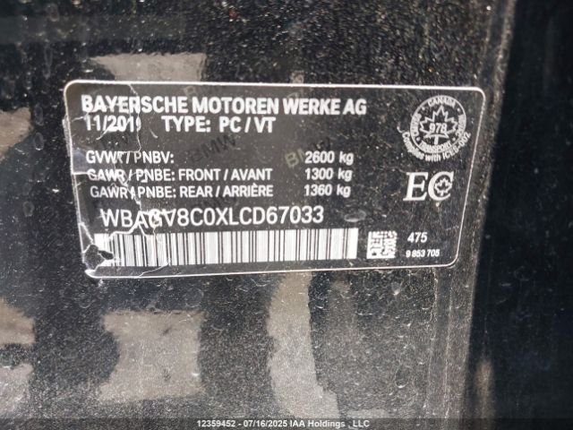 WBAGV8C0XLCD67033 2020 BMW