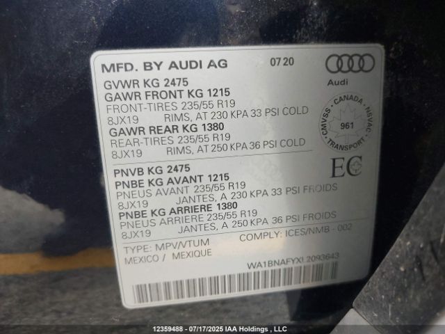 2020 AUDI Q5 | VIN: WA1BNAFYXL2093643