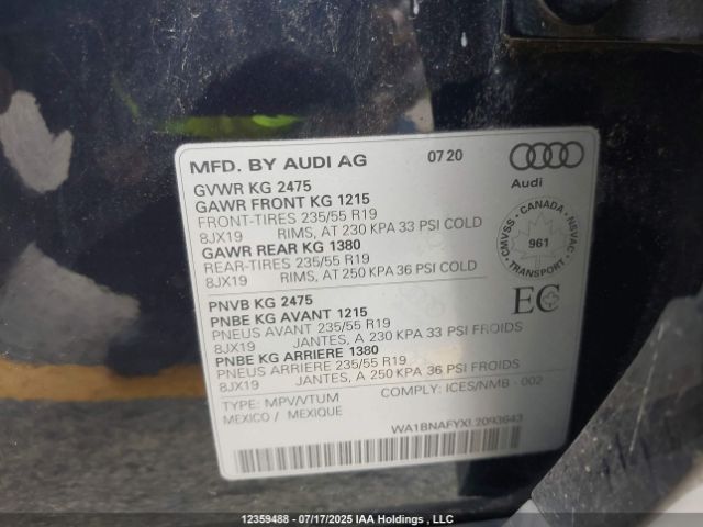 2020 AUDI Q5 | VIN: WA1BNAFYXL2093643