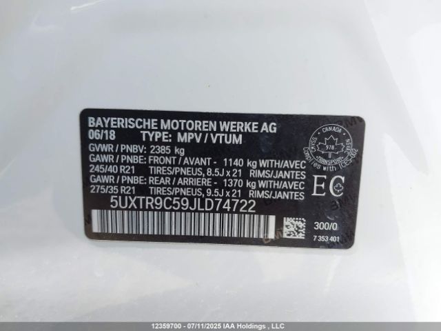 5UXTR9C59JLD74722 2018 BMW