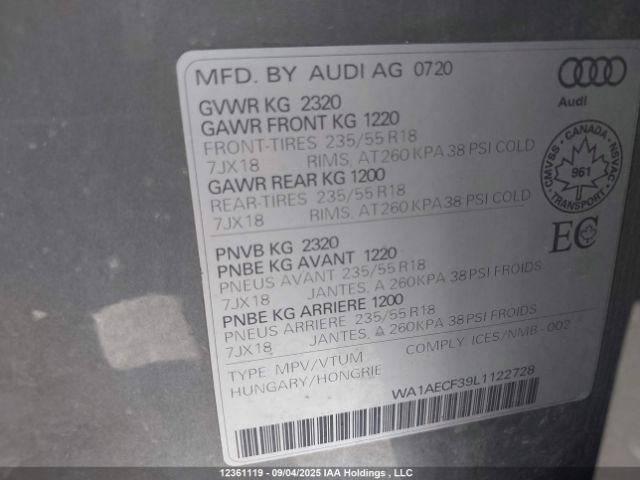 WA1AECF39L1122728 2020 AUDI