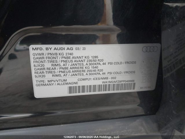 2023 AUDI Q4 E-TRON TECHNIK | VIN: WA1M2AFZ8PP049966