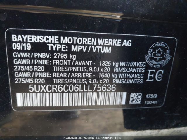 5UXCR6C06LLL75636 2020 BMW