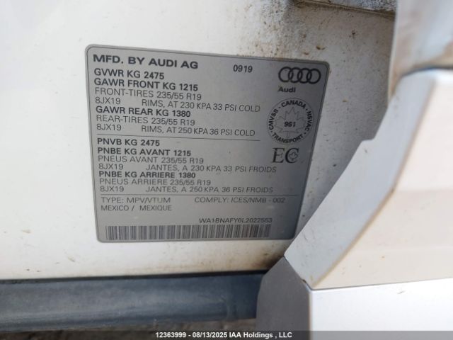 WA1BNAFY6L2072553 2020 AUDI