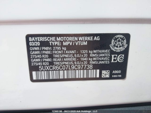 5UXCR6C07L9C97738 2020 BMW