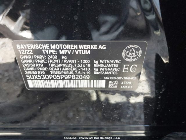 5UX53DP05P9P82049 2023 BMW