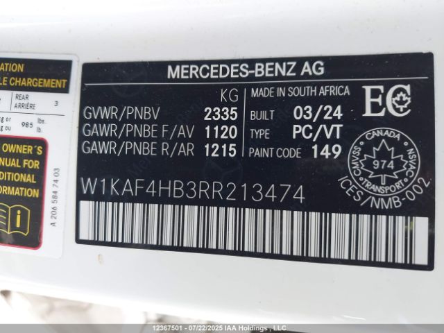 W1KAF4HB3RR213474 2024 MERCEDES-BENZ