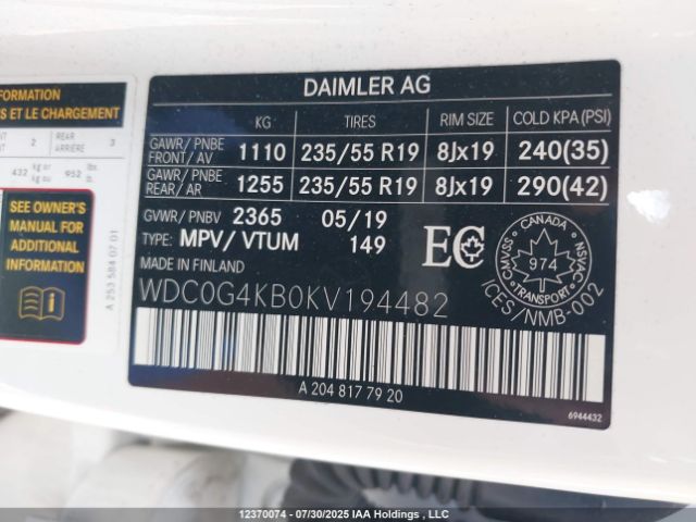 WDC0G4KB0KV194482 2019 MERCEDES-BENZ