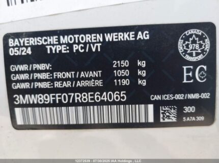 3MW89FF07R8E64065 2024 BMW