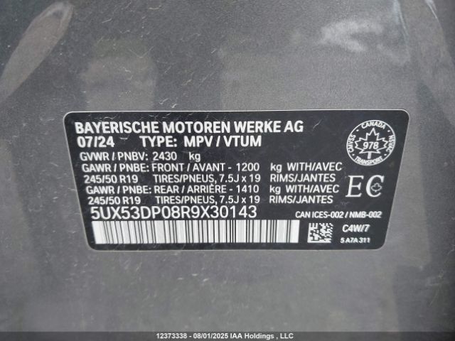 5UX53DP08R9X30143 2024 BMW