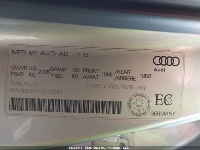 WAUBEGFFXLA039947 2020 AUDI