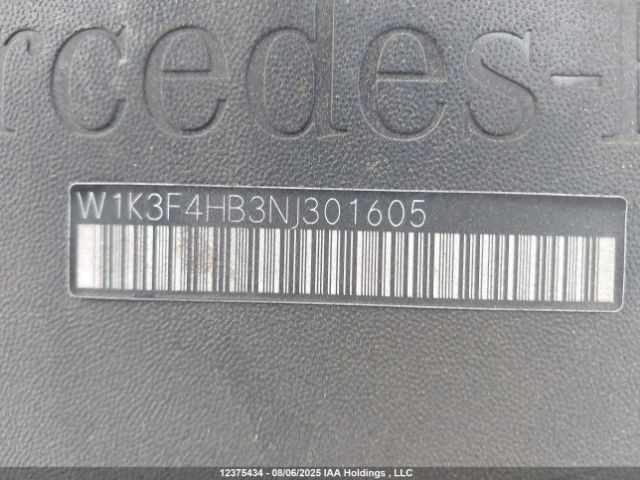 W1K3F4HB3NJ301605 2022 MERCEDES-BENZ