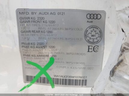 WA1AUCF35M1076027 2021 AUDI